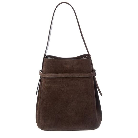 Toteme Belted Suede Bucket Bag, Brown - Picture 2 of 4